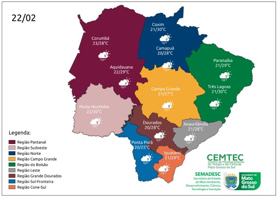 Quarta-feira tem previsão de tempo instável, com chuva em diferentes regiões